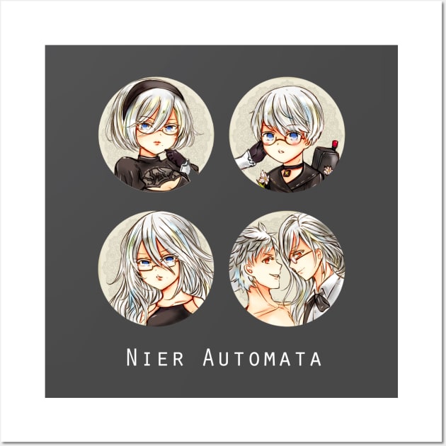 Nier Automata Glasses Wall Art by candypiggy